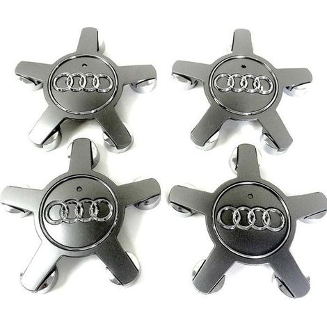 x4 centres de roue Gris emblème Audi cache moyeu - 4F0601165N