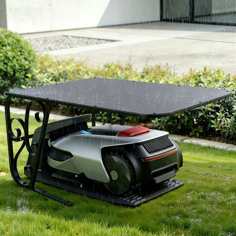 Jiubiaz Garage pour tondeuse à gazon Robot tondeuse Toit Auvent Abri Accessoires Robot tondeuse professionnel