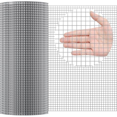 Grillage maille 13 mm 61 x 3050 cm 19G, galvanisé à chaud, filet de poulet, pour cages lapins, jardin et rongeurs (1/5)