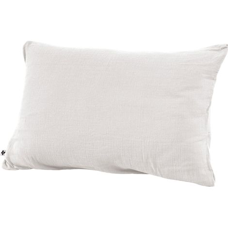 Taie d'oreiller Gaze de coton 50x70 GAIA coloris Blanc Chantilly
