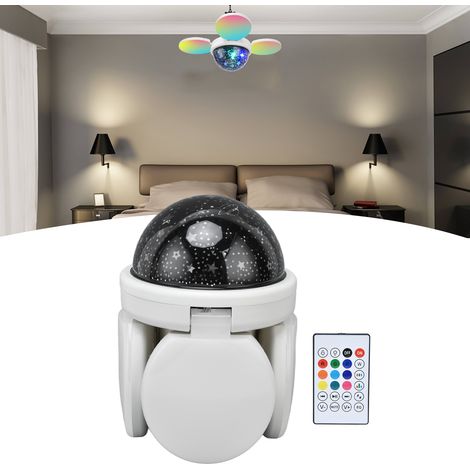 Ampoule LED avec haut-parleur intégré, éclairage d'ambiance musical et lumineux RGB Bluetooth sept couleurs, plafonnier 48 W, culot E27. (1/5)