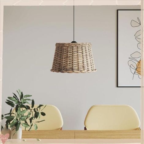 364378 Abat-jour de plafonnier marron 45x28 cm osier (1/5)