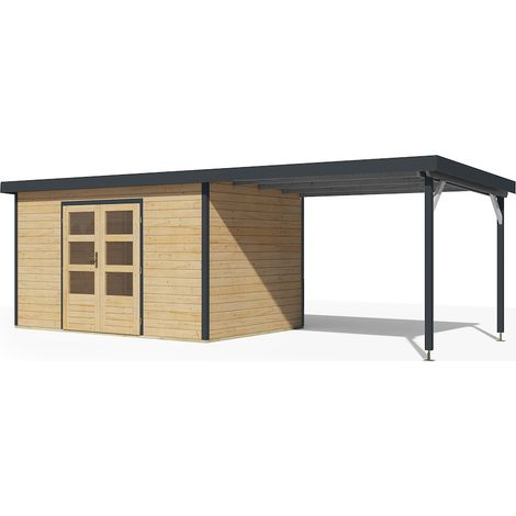 GH Pluto 7 A 364x244x230cm Anbaudach 3m natur anthrazit