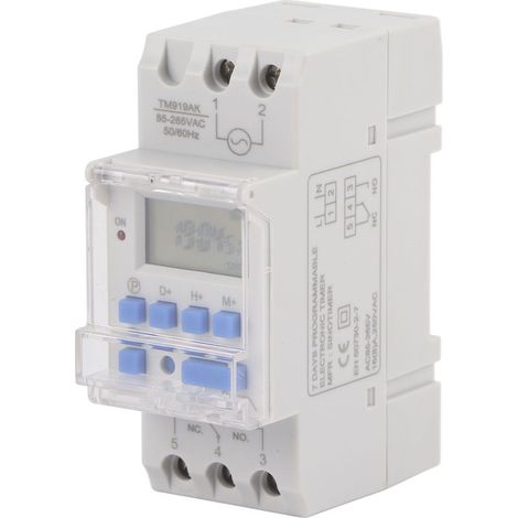 Interrupteur Programmable Hebdomadaire 16A 85-265V AC - Minuteur Électronique avec Affichage LCD (1/5)