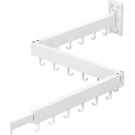 Séchoir à Linge Mural rétractable et Pliable (3 Volets) Blanc (1/5)