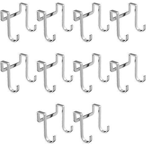 Crochets de porte d'armoire, supports de porte en acier inoxydable, adaptés aux armoires, aux placards de cuisine, aux dortoirs, aux salles de bains, aux chambres, crochets doubles robustes, peuvent é (1/5)