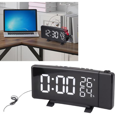 LED-Projektorradio, Radio, Projektor, Uhr, Thermometer und Hygrometer für Kinderzimmer und Büro – Stilvoller und kreativer digitaler Wecker (1/5)