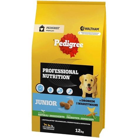 Croquettes pour chien PEDIGREE Professional Nutrition Junior saveur volaille - 12 kg