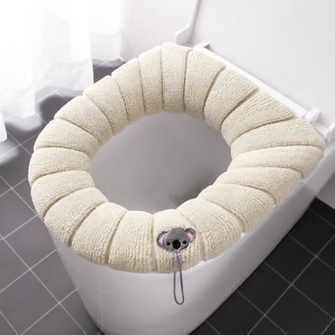 Housse de Siège de Toilette - 4 Pièces - Flanelle - Antibactérien - Doux et Durable (1/4)