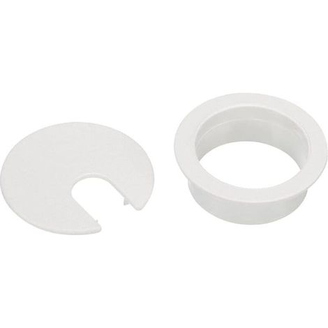 Bardusch Lot de 10 œillets de Bureau, 35mm Passe-câble de Bureau Passe-câble de Bureau, Solution Idéale pour Le Bureau et la Maison Câble de Table, avec Scie Cloche (Blanc, 35mm) (1/3)