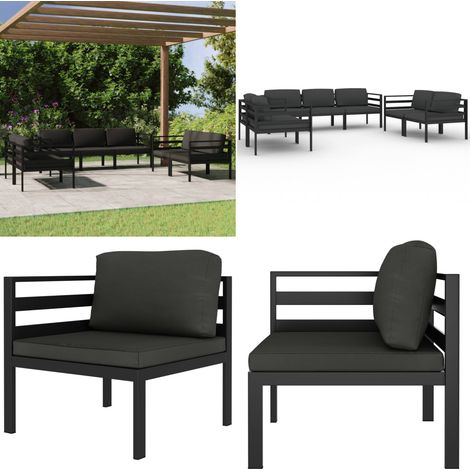 7-tlg. Garten-Lounge-Set mit Kissen Aluminium Anthrazit - Garten Lounge Set - Alu Loungesessel - Gartenmöbel - Balkon Möbel - Außenbereich - Home & Living (1/5)