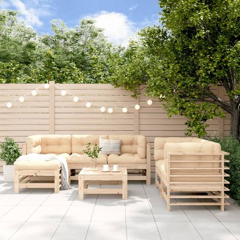 7-tlg. Garten-Lounge-Set Massivholz Kiefer (1/5)