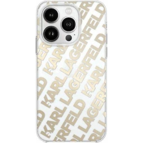 Karl Lagerfeld KLHCP15SHKFOEMD iPhone 15 / 14 / 13 6,1 Zoll Gold/Gold Hartschalenetui IML Fullover Logo