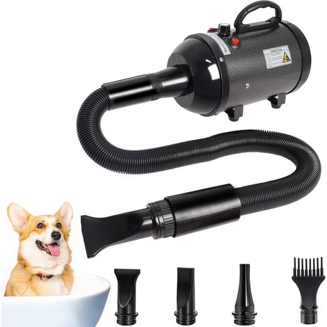Dog Hair Dryer for Large Dogs 5.2HP 3800W High-Speed Pet Hair Dryer with Heat for Grooming,  Adjustable Temperature,  Black (1/5)