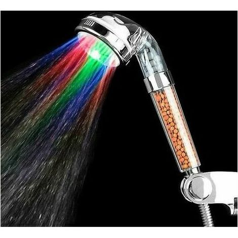 Green Mobility-Pommeau de Douche LED Filtration Tte de Douche Lumineux Douchette avec 7 Couleurs Changeantes Augmentation de Pression de l'Eau (1/5)