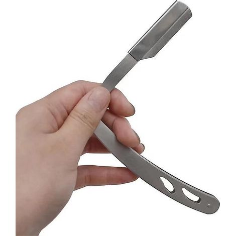 tondeuse Barbe - Tondeuse Barbe Manuelle Silver 1pc, Rasoir Barbe Pour Homme Avec Manche En Bois Et Pochette En Cuir Rasoir Pour Coupe De Cheve (1/5)