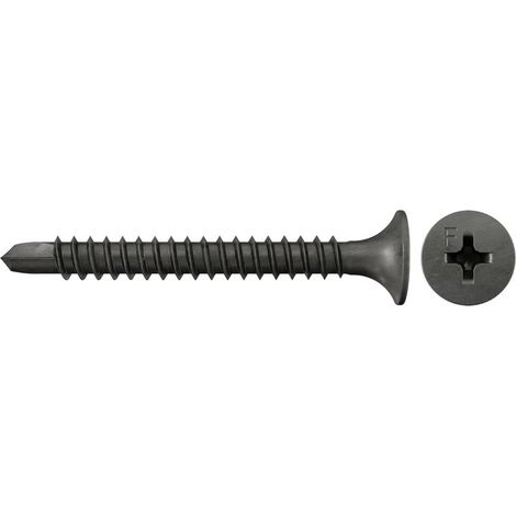 Fischer FSN-TPB 3,5x45 mm Viti per Cartongesso, 1000 Pezzi, con Punta Autoforante su Profili Fino a 2 mm, con Testa a Tromba e Filettatura Fine, Fosfatate, Art n. 665074 (1/2)