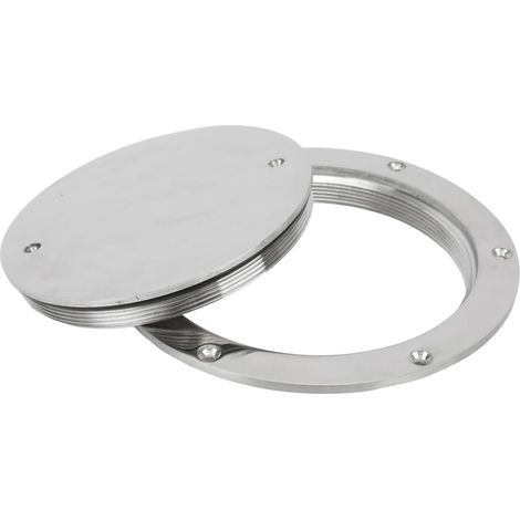 Trappe de pont de 6 pouces, ronde, en acier inoxydable 316, étanche, antidérapante, surface polie miroir. (1/5)