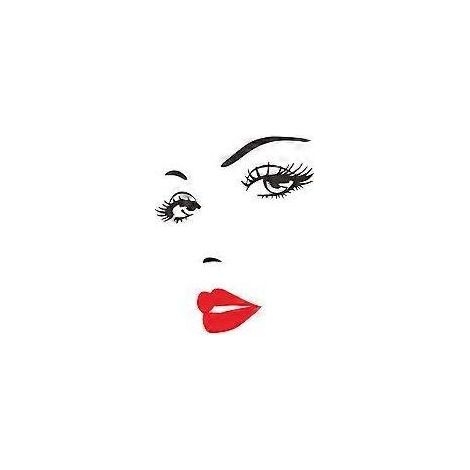 Décoration murale adhésive représentant un regard féminin captivant, grand format, idéale pour un fond de télévision, en vinyle écologique, pour une décoration intérieure moderne et amovible. (1/4)