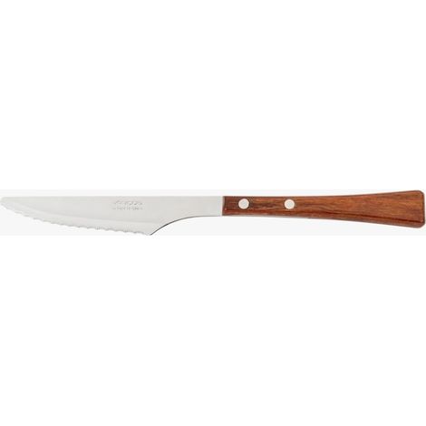 Couteau de Table Lame Dentelée Acier Inoxydable 12 cm, Manche Bois Comprimé Marron, Série Manchega, Coupe Précise et Durable (1/5)