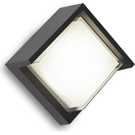 Applique murale d'extérieur LED 12 W/Boîtier en aluminium  Étanche IP65  Convient pour l'intérieur et l'extérieur Blanc Chaud 16cm