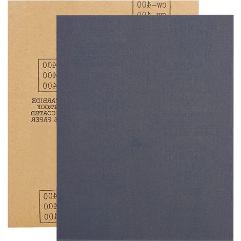 100 Pièces Papier abrasif Papier abrasif Feuille de Ponçage accessoire Matériel Outil de Ponçage Étanche Grain P400 Brun Pour Double Usage Humide Et Sec,papier de verre (1/5)