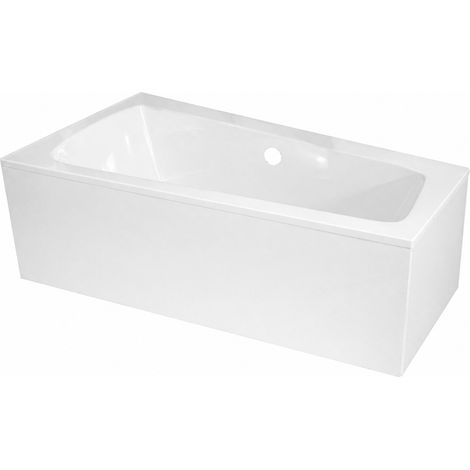 pack baignoire asymétrique droite 160x85x54 cm avec tablier recoupable - blanc brillant - marina