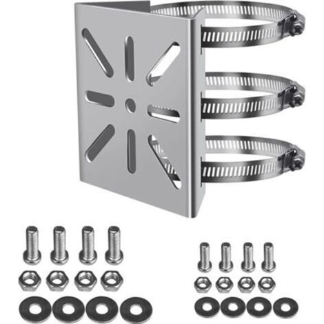 Support de montage vertical pour caméra de sécurité – Acier inoxydable – 3 boucles pour poteaux de 45 à 100 mm – Installation facile en extérieur