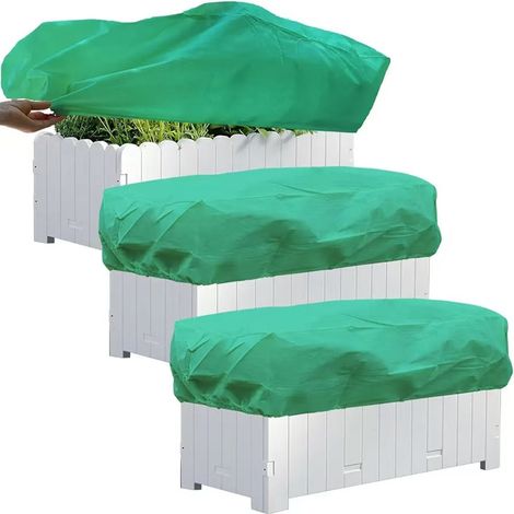 2 pièces Housse de protection rectangulaire contre le gel pour jardinières et jardinières  Non tissée  Pour balcon, pot de fleurs (100 x 40 x 45 cm) (1/5)
