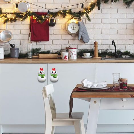 16 Couvre-Boutons Bonhomme de Neige, Décoratifs pour Armoire