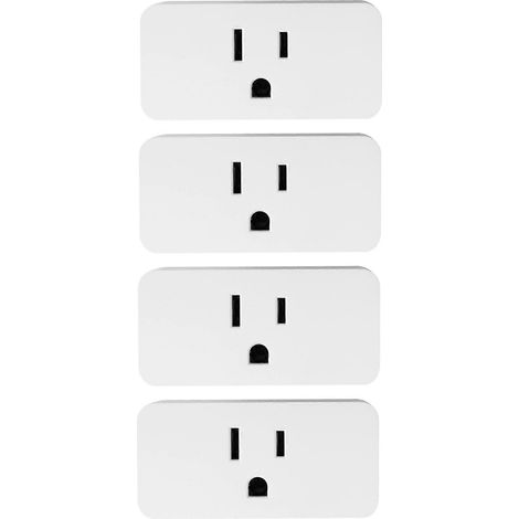 Lot de 4 prises connectées Tuya WiFi Zigbee (norme US) avec commande vocale et télécommande (prise US). (1/5)