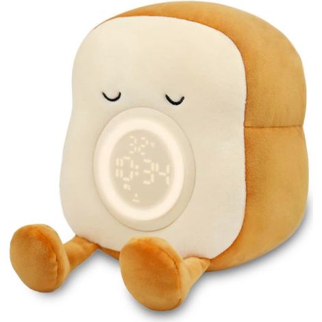 Réveil mignon pour enfants, adorable réveil en forme de toast (version fille) (1/5)