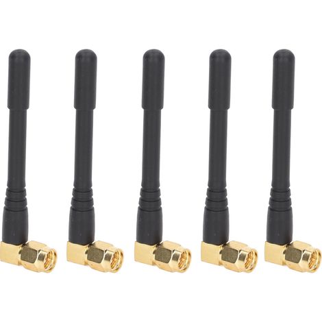Lot de 5 antennes GSM double fréquence 3 dBi à gain élevé, connecteur SMA mâle, pour module d'alarme de drone. (1/5)