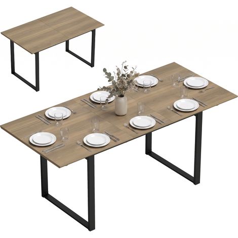 Table à manger, extensible, style industriel, 180 x 80 x 75 cm, marron (1/5)