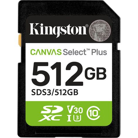 Carte SDXC Kingston Canvas Select Plus Gen3 150 Mo/s C10 UHS-I U3 V30 (1/4)