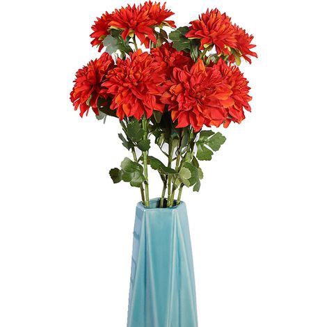 Fleur Artificielle Dahlia - Bouquet Simulation 2 Têtes - Décoration Maison Bureau Fête - Lot De 1 (1/2)
