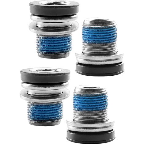 Lot de 4 vis de manivelle de vélo M15 pour vélo électrique Bosch, vis de bras de manivelle de vélo avec joint d'étanchéité, vis de pédalier avec sécurité à vis, vis de manivelle de vélo 15 mm (1/5)