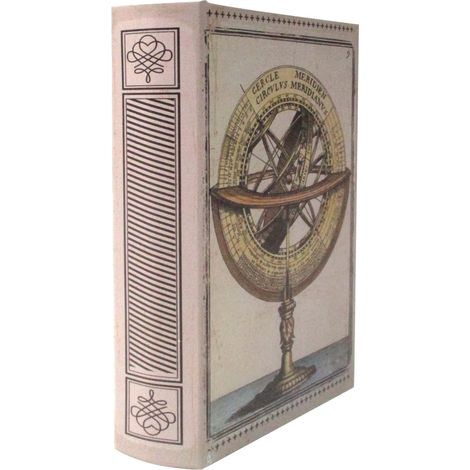 Signes Grimalt Cajas De Libro Decoracion  Caja Libro Seguridad C/Llave Esfera Armilar Cajas Libro Blanco 21x13x5cm 34350