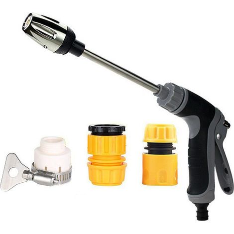La pistola de agua a alta presión para lavado de coches puede girar 360 grados y es apta para tres modos de pulverización (lavadora de agua + conector). (1/5)