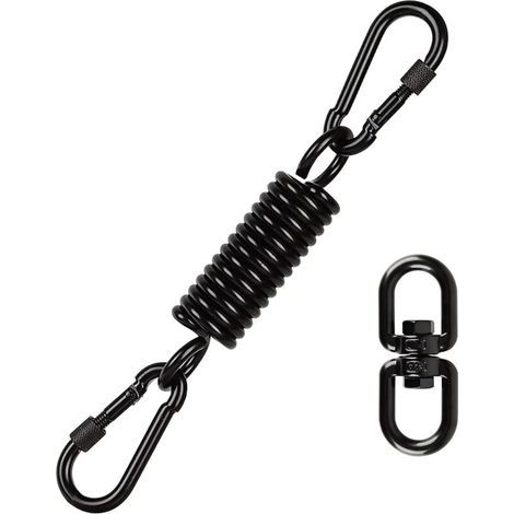 1 PCS Chaise Suspendue à Ressort, Ressort en Acier de Balançoire avec 2 Mousquetons et 360 °Crochet Pivotant, capacité de Charge (1/4)