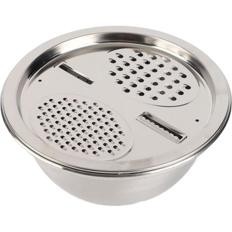 Bac à Râper Polyvalent Épais en Acier Inoxydable 3 en 1 avec Bassin Passoire, Filtre à Râper, Corbeille Égouttoir et Bol à Salade (1/4)