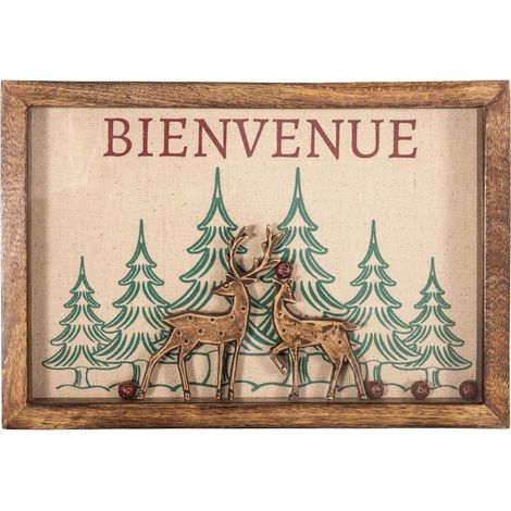 Tableau en bois de manguier Bienvenue