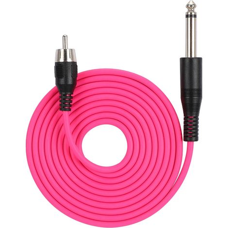 Fil de crochet en silicone (rouge) pour accessoires d'alimentation de machine à tatouer à interface RCA droite. (1/5)
