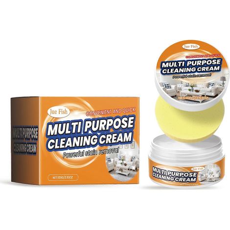 Pâte nettoyante ménagère polyvalente pour un usage quotidien, sans danger pour de multiples surfaces, non rayante pour les accessoires de salle de bain. (1/4)