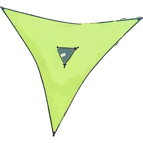 Hamac triangulaire pliable portable pour plusieurs personnes, idéal pour camping et extérieur, 280x280x280cm, en filet résistant. (1/5)