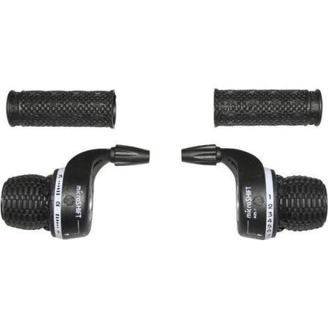 Manette vélo VTT avec paire de revêtement - poignée tournante Indexe Type Gripshift 7 V - noir - 7 vitesses