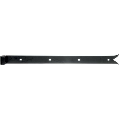 Penture de porte queue de carpe noire 500mm Ø14mm – Acier brut plastifié – Pour bois dur – 306168 –
