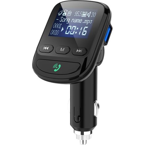 Lecteur MP3 Bluetooth BT06 pour voiture, double port USB à charge rapide QC3.0, kit mains libres Bluetooth pour voiture (1/3)