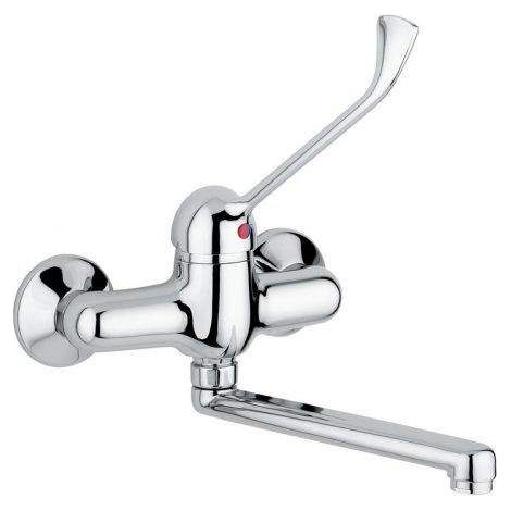 Mitigeur évier mural avec levier clinique et bec pivotant Idral 02400 Chromé (1/2)