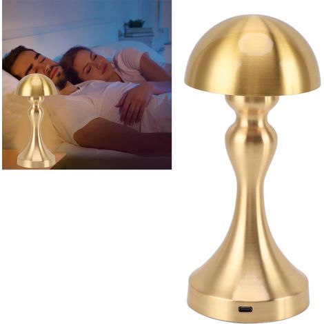 Lampe de table sans fil, lampe de table LED moderne rechargeable, veilleuse tactile, lampe portable minimaliste en métal pour table à manger, table basse, salle à manger, chambre, bar, hôtel, dorée (1/5)